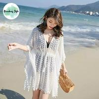 Gambar Outer Lace Baju Luaran Pakaian Pantai Bali Beach  Holiday Maldives Hawai Drawstring Baju Bikini dari Broadway Style undefined 1 Tokopedia