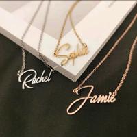 Gambar kalung nama ukir nama custom lapis emas 24k necklace - Rosegold dari widi shop acc undefined 1 Tokopedia