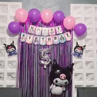 Gambar Paket dekorasi balon ulang tahun Kuromi/Cinamonroll/Melody/Sanrio - Kuromi ungu, angka 9 dari chiclitcase2 undefined 2 Tokopedia