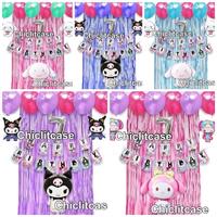 Gambar Paket dekorasi balon ulang tahun Kuromi/Cinamonroll/Melody/Sanrio - Kuromi ungu, angka 9 dari chiclitcase2 undefined 1 Tokopedia