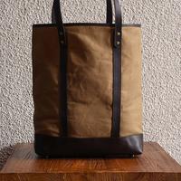 Gambar Slim Leather Tote Mocca Waxed Twill dari Letsdothis Indonesia undefined 1 Tokopedia
