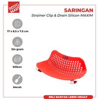 Gambar Saringan/Strainer Clip & Drain Red MAXIM Silicon (1515089) - 1pcs dari Restomart Kitchen Solution undefined 1 Tokopedia