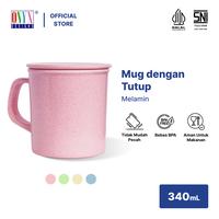 Gambar Onyx, Cangkir Mug + Tutup Sedang 340ml: Melamin, Bebas BPA, Halal, 3104b - Cream dari Onyx Melamin undefined 1 Tokopedia