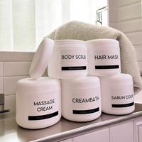 Gambar tempat lulur creambath PUTIH stiker kotak 500ml tempat sabun colek hair mask aesthetic jar estetik dari Import style surabaya undefined 2 Tokopedia