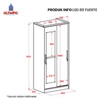 Gambar Lemari Pakaian Sliding / Pintu Geser / Olympic LSD FUERTE 80 dari Mebel NikiSae Malang undefined 4 Tokopedia