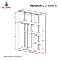 Gambar Lemari Pakaian 3 Pintu / Olympic LP ALANA 3P dari Mebel NikiSae Malang undefined 5 Tokopedia
