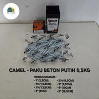 Gambar Camel Paku Beton Putih 0,5kg 1/2kg Semua Ukuran / Paku Beton Tembok Galvanis 500Gram 1" 1¼" 1½" 2" 2½" 3" 4" 5" - 2½" (6,5cm) dari PABALLU PERKAKAS undefined 1 Tokopedia