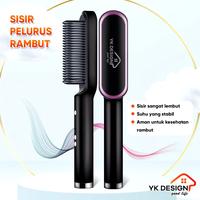 Gambar YK Design YK-1621 Catok Sisir Pelurus Rambut Hair Straightener Curler 2 in 1 dari TITAN 76 undefined 2 Tokopedia
