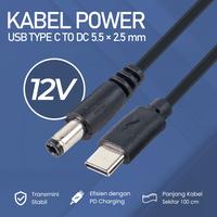 Gambar USB Type C to 12V DC 5.5x2.5mm Kabel Power Charger Router CCTV 97CM  Converter Konverter adapter - PA12M dari Finedego undefined 1 Tokopedia