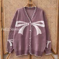 Gambar Ribbon Cardigan Rajut Premium Motif Pita Wanita Oversize Lengan Panjang Kekinian - Khaki, All Size dari FAIZZ STORE09 undefined 4 Tokopedia