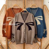 Gambar Ribbon Cardigan Rajut Premium Motif Pita Wanita Oversize Lengan Panjang Kekinian - Khaki, All Size dari FAIZZ STORE09 undefined 1 Tokopedia