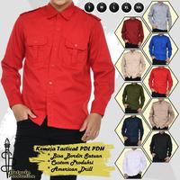 Gambar BAJU KEMEJA PDL PDH TACTICAL SERAGAM KERJA KANTOR LAPANGAN GUNUNG ORGANISASI ASN LENGAN PANJANG AMERICAN DRILL PREMIUM BISA CUSTOM BORDIR SATUAN BY BATAVIA PRODUCTION - WARNA MERAH - Putih, S dari Batavia Production undefined 1 Tokopedia
