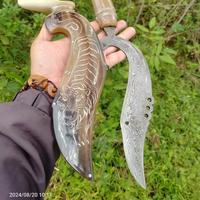 Gambar kujang pamor damaskus asli fulltanduk bule super ukir macan dari golok super premium undefined 5 Tokopedia