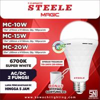 Gambar BOHLAM LED OTOMATIS AC DC MENYALA SAAT LAMPU PADAM STEELE 10 / 15 / 20 WATT MAGIC LED NYIMPAN ARUS - 10Watt dari Giotronics undefined 1 Tokopedia
