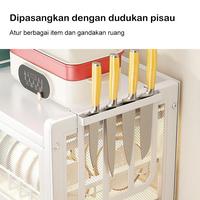 Gambar Rak Dapur Penyimpanan Piring 2 Tingkat Tempat Mangkuk Stainless Steel dari Jeckfashion undefined 5 Tokopedia