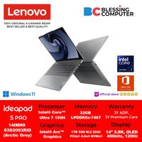 Gambar LENOVO IdeaPad Pro 5 14IMH9 83D2003RID OLED Core Ultra 7 155H 32GB 1TB W11 OHS Arctic Grey dari Blessing Computer Bali undefined 1 Tokopedia