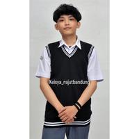 Gambar Kilat Keisya Vest Rompi Rajut Knit List Korea Bahan Tebal Premium/Seragam Sekolah Smp/Sma/Kantor/Unisex/M/L/Xl/Xxl/Xxxl dari Ilhami Pusat undefined 4 Tokopedia