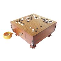 Gambar 49.5 cm Exquisite Teak Go Board Game Set /  Mainan Go Kayu Jati / Igo Chess / Weiqi / Teakwood Japanese Go Boardgame / 19 x 19 Grid / - HGO1052 / Traditional Goban with Humpbacked Whale Decorative Plates & Spiral Shell Corner Protectors dari Heritage Brass undefined 3 Tokopedia