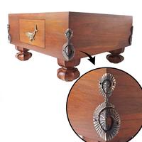 Gambar 49.5 cm Exquisite Teak Go Board Game Set /  Mainan Go Kayu Jati / Igo Chess / Weiqi / Teakwood Japanese Go Boardgame / 19 x 19 Grid / - HGO1052 / Traditional Goban with Humpbacked Whale Decorative Plates & Spiral Shell Corner Protectors dari Heritage Brass undefined 4 Tokopedia