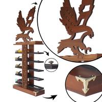 Gambar 124 cm Teakwood Wine Display Wall Rack / Wall Decorative Drink Rack / Rak Pamer Botol Wine Minuman - HWD1110 / Amber Twin Eagle dari DecorStudio undefined 1 Tokopedia