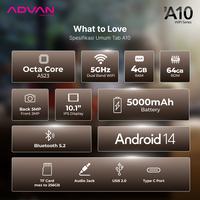 Gambar ADVAN TAB A10 Wifi 4GB/64GB 10.1”IPS Screen Tablet Android 14 dari ADVAN INDONESIA undefined 3 Tokopedia