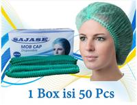 Gambar Hairnet Medis Hijau Sajase 1 Box isi 50 Pcs dari ARTO MORO GROSIR undefined 1 Tokopedia