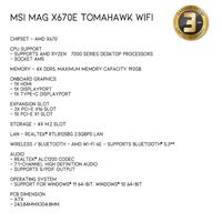 Gambar MSI MAG X670E TOMAHAWK WIFI DDR5 - AMD Motherboard Socket AM5 dari JnJ Online undefined 4 Tokopedia