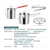 Gambar Mini Deep Fryer 4in1 Panci Penggorengan Kentang Kukusan Sayur Mie Multifungsi Capitan Stainless PP01 dari Toko Alat Dapur SBY undefined 4 Tokopedia