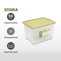 Gambar Stora 51x38.5x33.5 Cm Kotak Penyimpanan Dengan Tutup / STORAGE BOX 50L W/ CLIPS YELLOW - Hijau dari Homedecor Bandung undefined 3 Tokopedia