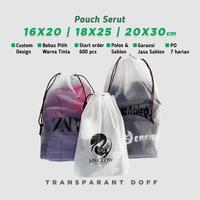 Gambar POUCH SERUT CUSTOM SABLON BAG TRAVEL16x20 18x25 20x30 BENING TRANSPARAN DOFF TEBAL BAGUS MURAH TAS TALI ALAT MANDI KOSMETIK SKICARE HIJAB ACCESSORIES PACK SOUVENIR PACKAGING KEMASAN CANTIK PACKING ORGANIZER BURAM PREMIUM - 16X20 Cm, SABLON 3000 dari Wijaya.adv undefined 1 Tokopedia