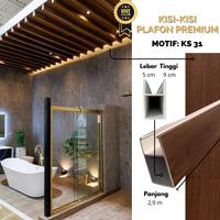 Gambar Kisi Kisi Plafon PVC | Plafon PVC | WPC Bar Ceiling | plafond PVC motif kayu | Plafond WPC - KS 31 4cmx4,5cm, 2,9 METER dari Homewallpaper08 undefined 3 Tokopedia