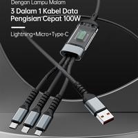Gambar Kabel Data Fast Charging 3 in 1 Lightning USB for Android IOS Type-c - 3in1 dari Pasevin Electronics undefined 2 Tokopedia