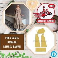 Gambar Pola Gamis Dewasa Rempel Bawah Terbaru Kancing Depan Full ,Ukuran Lengkap | Pola Baju Gamis Wanita Dewasa | Pola Baju Wanita Lengkap | Pola Instan Gamis Dewasa | Pola Jiplak Gamis Dewasa | Pola Jahitan Lengkap Firdaus Busana - L dari ENCANA HOME undefined 1 Tokopedia