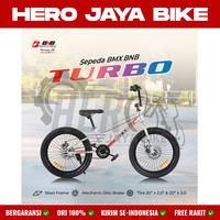 Gambar Sepeda BMX BNB TURBO Ukuran 20Inch Ban Jumbo & Kecil Rem Cakram Usia 8-15Tahun Anak Laki - Hitam, Ban Kecil dari Hero Jaya Bike undefined 1 Tokopedia