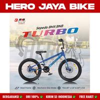 Gambar Sepeda BMX BNB TURBO Ukuran 20Inch Ban Jumbo & Kecil Rem Cakram Usia 8-15Tahun Anak Laki - Hitam, Ban Kecil dari Hero Jaya Bike undefined 3 Tokopedia