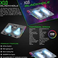 Gambar NYK X10 X 10 Blackhole RGB Silent Cooling Pad Cooler Laptop Up To 17" dari SIMPLY44 undefined 5 Tokopedia