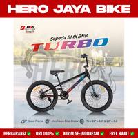 Gambar Sepeda BMX BNB TURBO Ukuran 20Inch Ban Jumbo & Kecil Rem Cakram Usia 8-15Tahun Anak Laki - Hitam, Ban Kecil dari Hero Jaya Bike undefined 2 Tokopedia