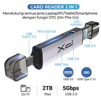 Gambar Card Reader Type C USB 3.0 Memory Card SD Card Micro SD 2TB OTG Adaptor High Speed 5Gbps 2 in 1 PX UCR300 dari PX Official Store undefined 3 Tokopedia
