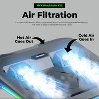 Gambar NYK X10 X 10 Blackhole RGB Silent Cooling Pad Cooler Laptop Up To 17" dari SIMPLY44 undefined 2 Tokopedia