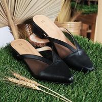 Gambar Sandal Sepatu wedding Wanita big size 41 42 43 44 45 Mules Heels 3cm - Cream, 41 dari HRY Footwear undefined 3 Tokopedia