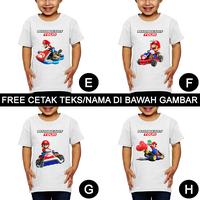 Gambar Super Mario Kart Mario Bros Baju Kaos Anak dan Balita Custom Teks/Nama - 3, G dari Inspirasi T-Shirt undefined 2 Tokopedia