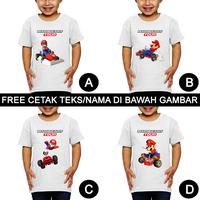 Gambar Super Mario Kart Mario Bros Baju Kaos Anak dan Balita Custom Teks/Nama - 3, G dari Inspirasi T-Shirt undefined 1 Tokopedia