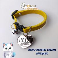 Gambar D006 - Kalung Kucing Custom Nama Gratis Tulis Identitas No Hp Alamat - 3 COKLAT MUDA, Silver dari Catown undefined 3 Tokopedia