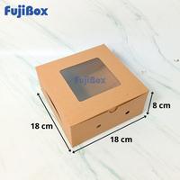 Gambar ( 10 Pcs ) Kotak Dus Kue Kraft Coklat Laminasi Jendela 18 x 18 x 8 dari Fujiboxglobal undefined 1 Tokopedia