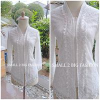 Gambar baju atasan kebaya pesta wisuda brokat brukat putih lengan panjang ada big size jumbo - 4L dada 116 dari Small 2 Big Fashion undefined 1 Tokopedia