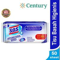 Gambar SOS ANTIBACTERIAL WIPES ISI 50 SHEET / TISSUE BASAH ANTI BACTERIAL/ PERAWATAN TUBUH dari Century Healthcare Express undefined 1 Tokopedia