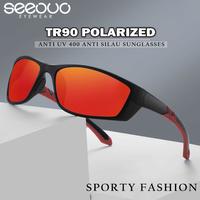 Gambar Seeouo Sunglasses Polarized Sport Style Anti UV 400 Protection Anti Silau Model Kotak TR90 Ringan Fashion Stylish Pria Wanita 3089 - BLACK DOFF dari Seeouo undefined 4 Tokopedia