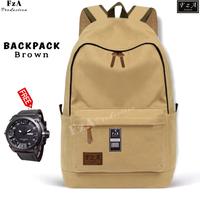 Gambar Tas Ransel Punggung Distro Casual Pria Wanita / Tas Ransel Laptop Backpack Tas Ransel Distro sekolah kuliah Kerja Tas Pria Wanita Backpack Tas Ransel Laptop Original FzA - BRQS - Brown + dari FzA Official undefined 1 Tokopedia