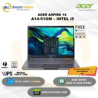 Gambar ACER Aspire 14 AI A14-51GM|i5-13420H|8GB|512GB|14" WUXGA|W11+OHS dari Smart Media Computer undefined 1 Tokopedia