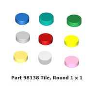 Gambar Multicolor Lego Part Ori 98138 Tile Round 1 x 1 - DarkTurquoise dari Brick is Good undefined 1 Tokopedia